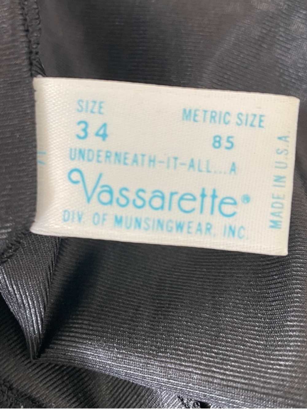 vassarette Black Satin Lace-Trim Camisole • Size 34 - Picture 2 of 11